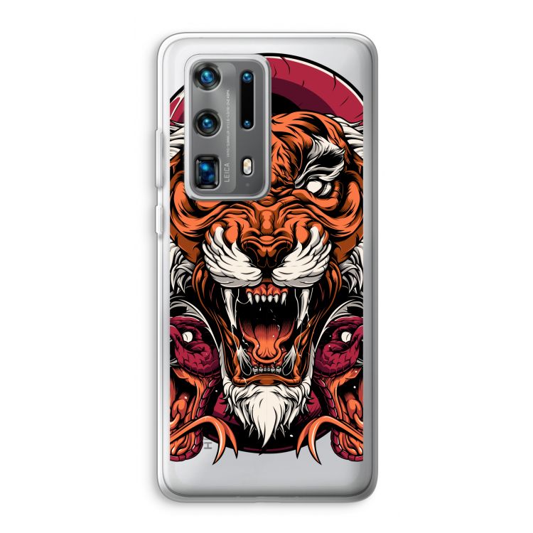 Tiger and Rattlesnakes: Huawei P40 Pro Plus Transparant Hoesje