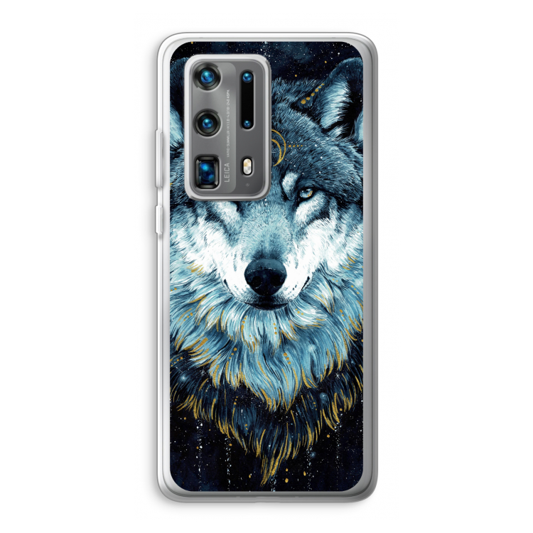 Darkness Wolf: Huawei P40 Pro Plus Transparant Hoesje