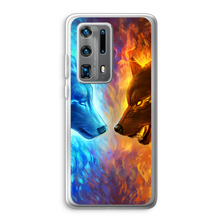 Fire & Ice: Huawei P40 Pro Plus Transparant Hoesje