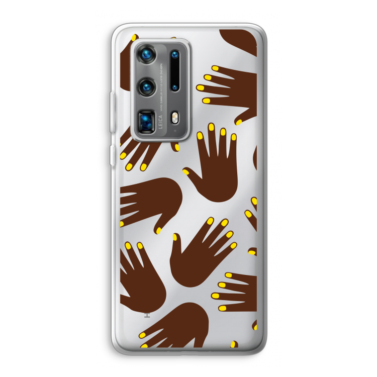 Hands dark: Huawei P40 Pro Plus Transparant Hoesje