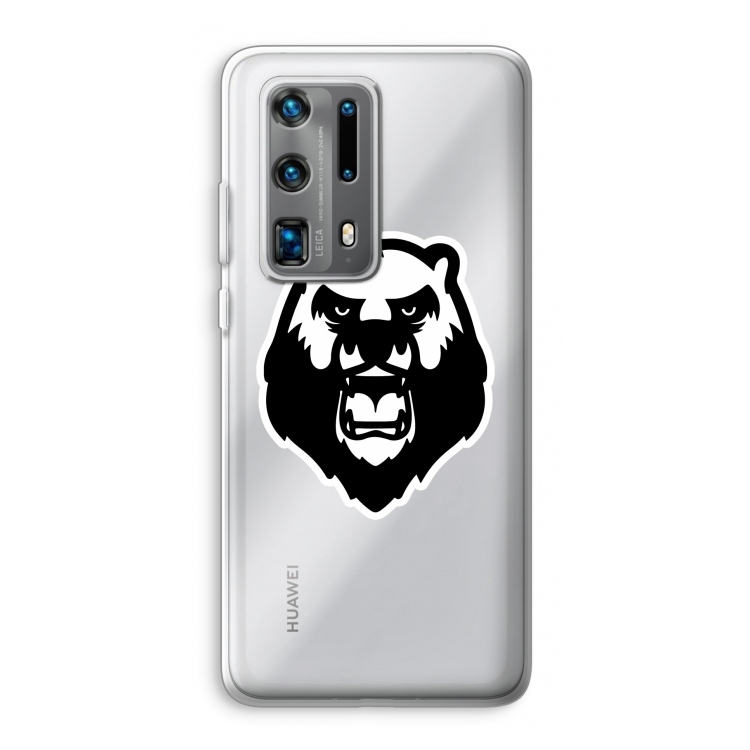 Angry Bear (white): Huawei P40 Pro Plus Transparant Hoesje