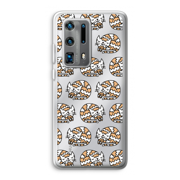 Slapende poes: Huawei P40 Pro Plus Transparant Hoesje