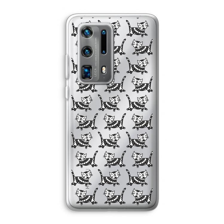 Zwarte poes: Huawei P40 Pro Plus Transparant Hoesje
