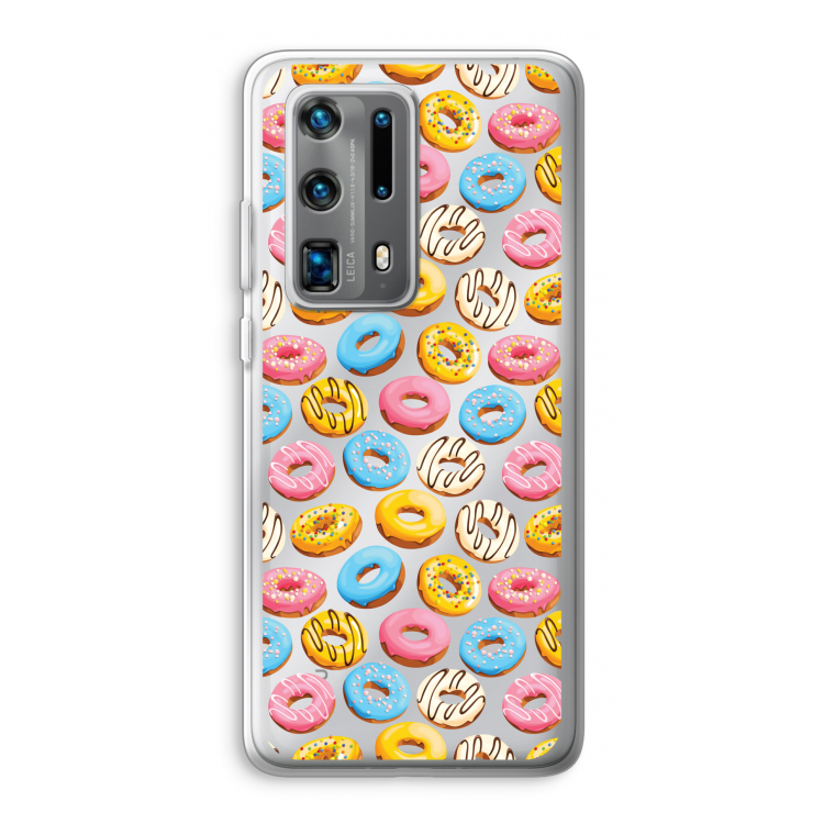 Pink donuts: Huawei P40 Pro Plus Transparant Hoesje