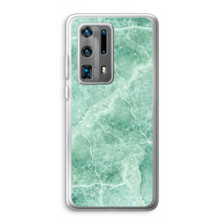 Groen marmer: Huawei P40 Pro Plus Transparant Hoesje