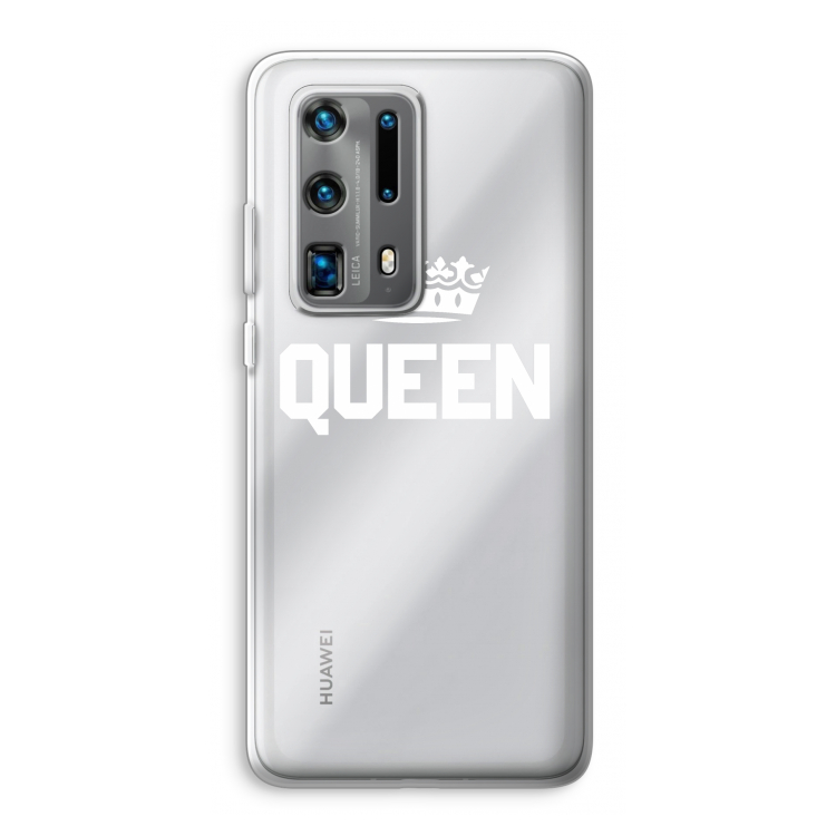 Queen zwart: Huawei P40 Pro Plus Transparant Hoesje