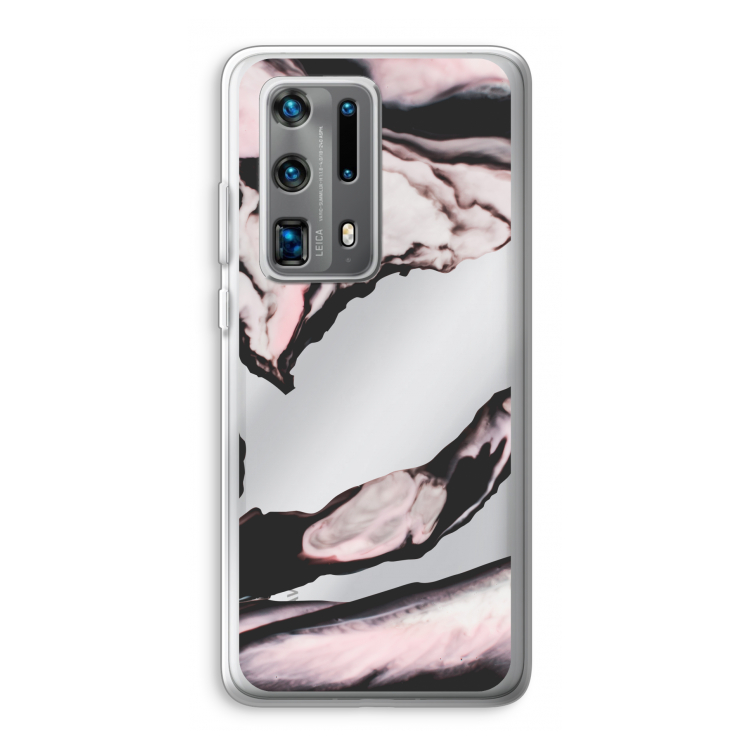 Roze stroom: Huawei P40 Pro Plus Transparant Hoesje