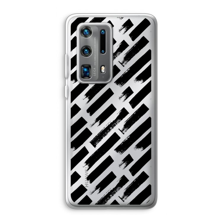 Zwarte vegen: Huawei P40 Pro Plus Transparant Hoesje