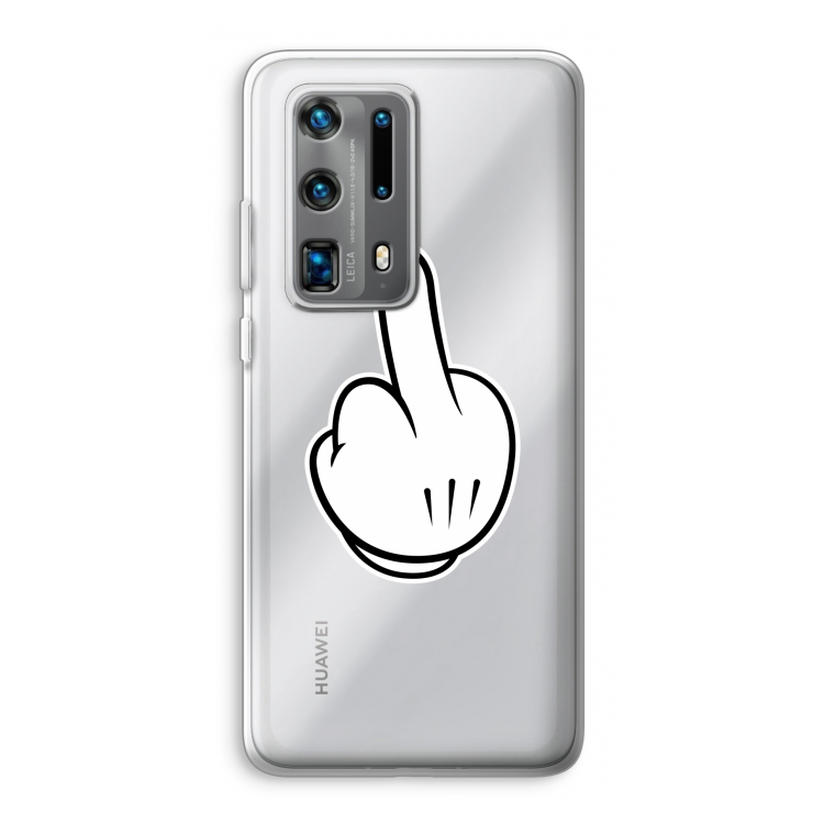 Middle finger white: Huawei P40 Pro Plus Transparant Hoesje