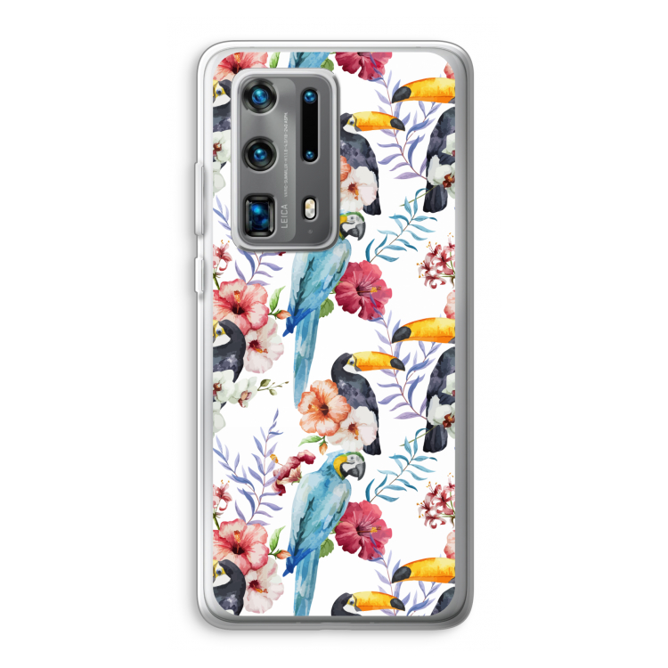 Bloemen tukan: Huawei P40 Pro Plus Transparant Hoesje