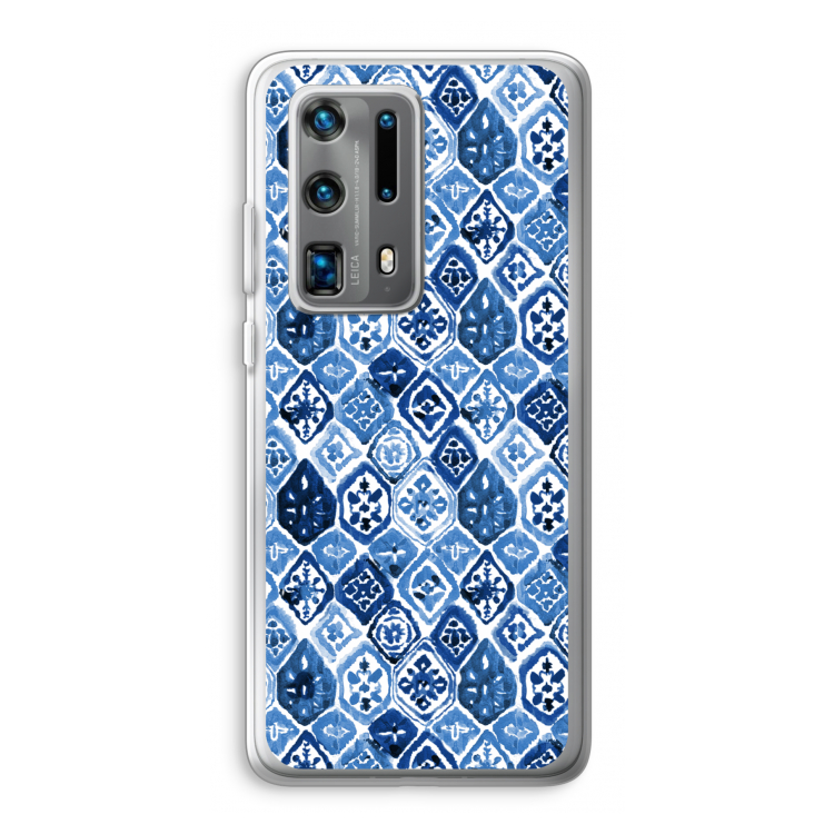 Blauw motief: Huawei P40 Pro Plus Transparant Hoesje