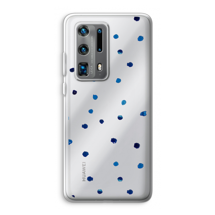 Blauwe stippen: Huawei P40 Pro Plus Transparant Hoesje