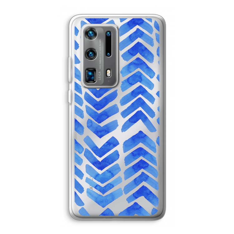 Blauwe pijlen: Huawei P40 Pro Plus Transparant Hoesje