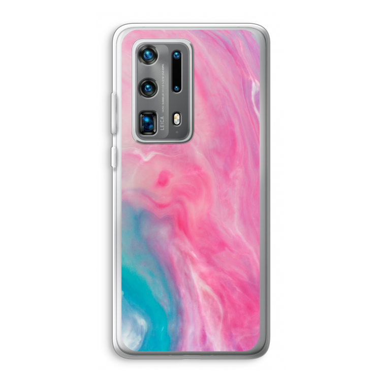 Roze explosie: Huawei P40 Pro Plus Transparant Hoesje