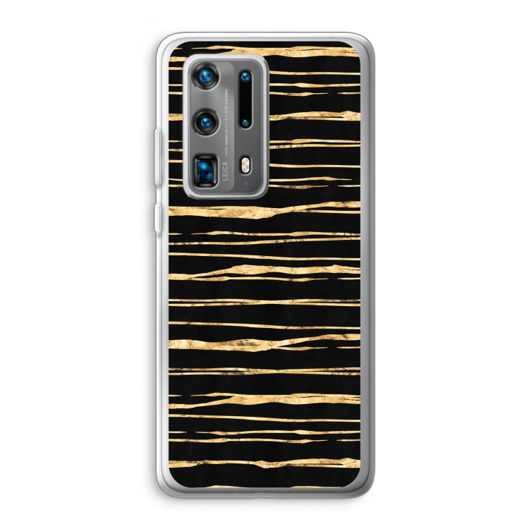 Gouden strepen: Huawei P40 Pro Plus Transparant Hoesje