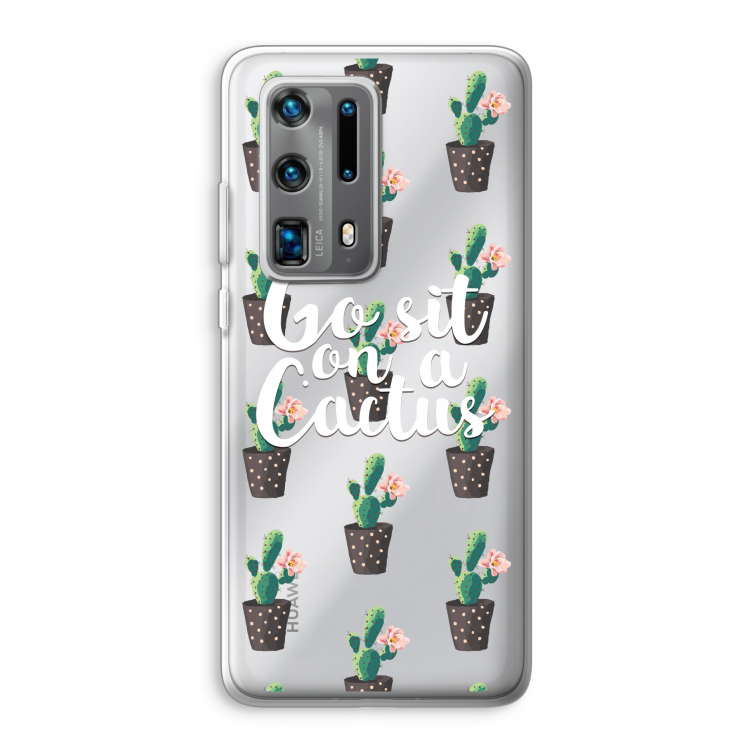 Cactus quote: Huawei P40 Pro Plus Transparant Hoesje