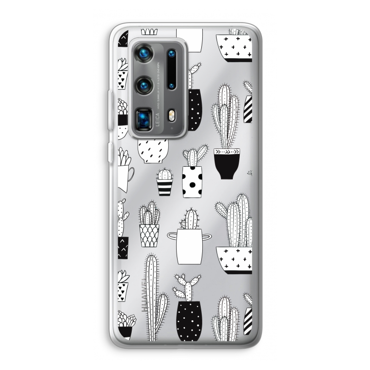 Cactusmotief: Huawei P40 Pro Plus Transparant Hoesje