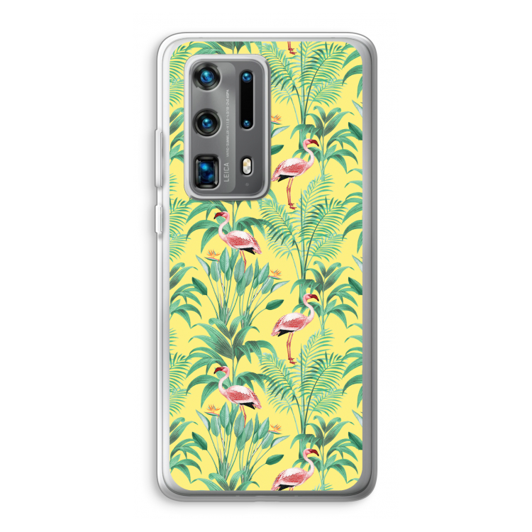 Flamingo party: Huawei P40 Pro Plus Transparant Hoesje