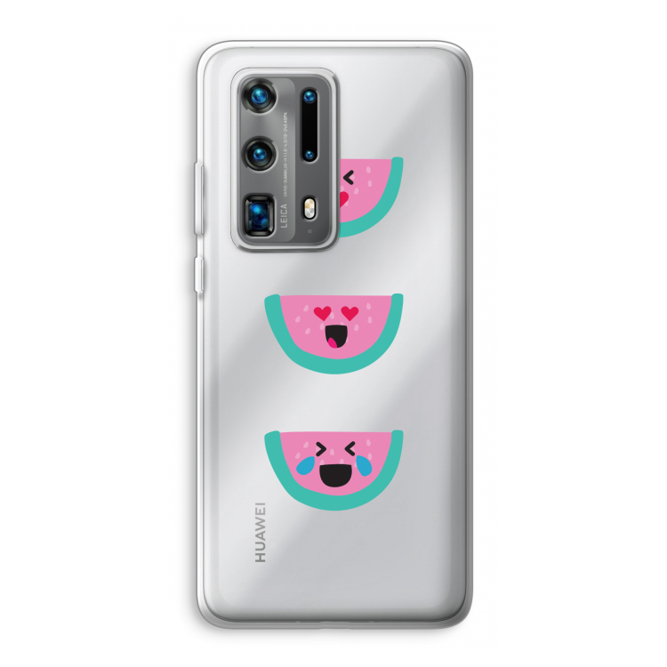 Smiley watermeloen: Huawei P40 Pro Plus Transparant Hoesje