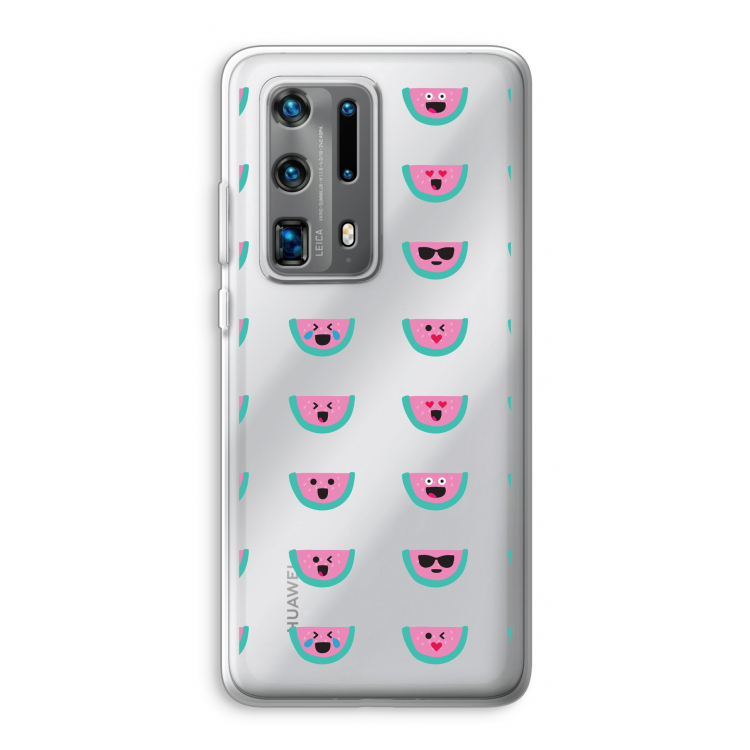 Smiley watermeloenprint: Huawei P40 Pro Plus Transparant Hoesje