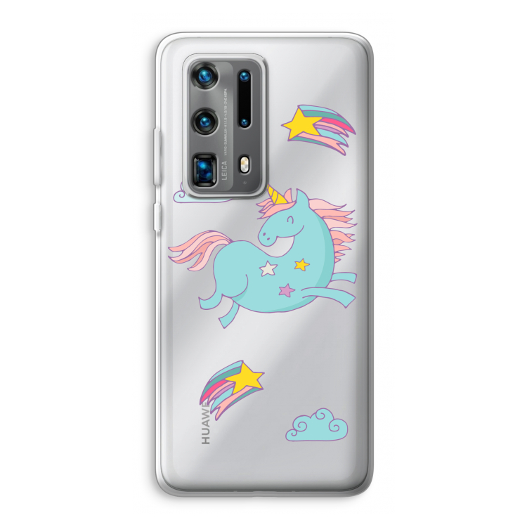 Vliegende eenhoorn: Huawei P40 Pro Plus Transparant Hoesje
