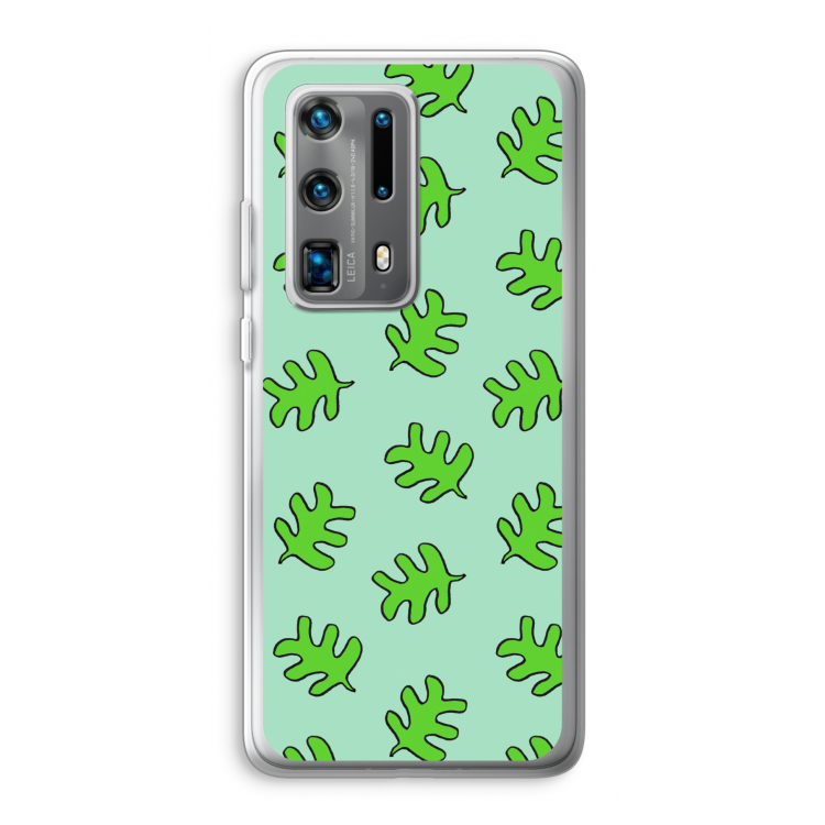 Groene blaadjes: Huawei P40 Pro Plus Transparant Hoesje