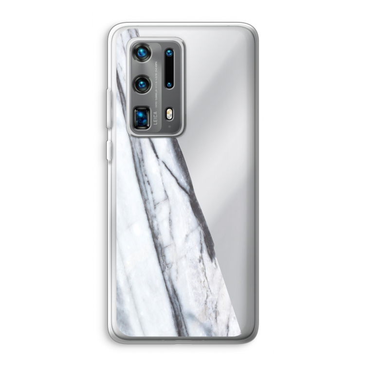 Gestreepte marmer: Huawei P40 Pro Plus Transparant Hoesje