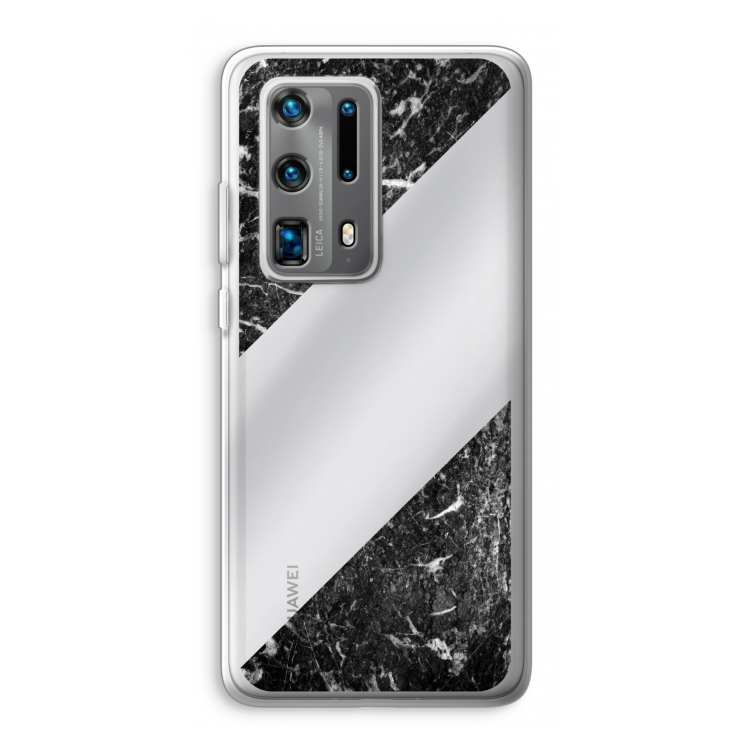 Zwart marmer: Huawei P40 Pro Plus Transparant Hoesje
