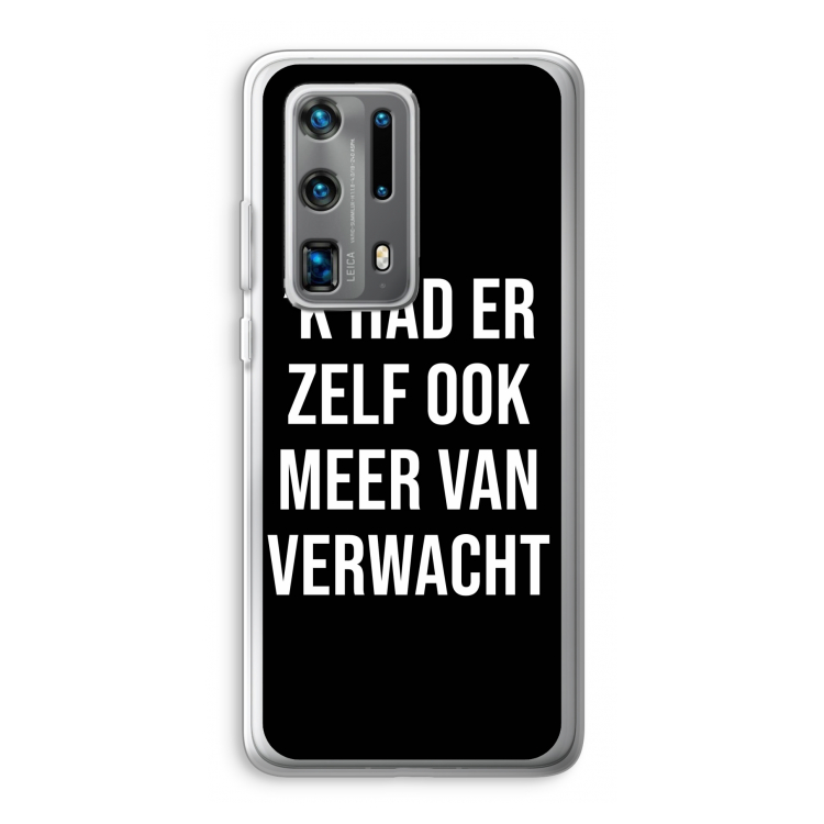 Meer verwacht - Zwart: Huawei P40 Pro Plus Transparant Hoesje