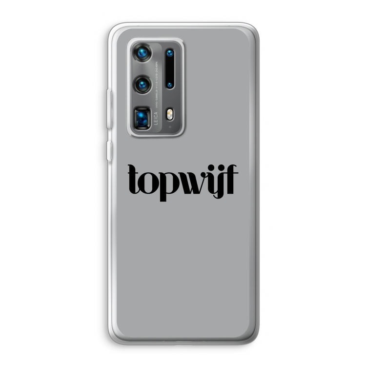Topwijf Grijs Zwart: Huawei P40 Pro Plus Transparant Hoesje