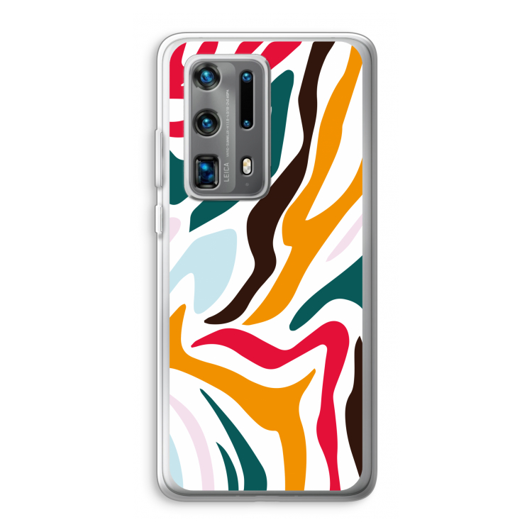 Colored Zebra: Huawei P40 Pro Plus Transparant Hoesje
