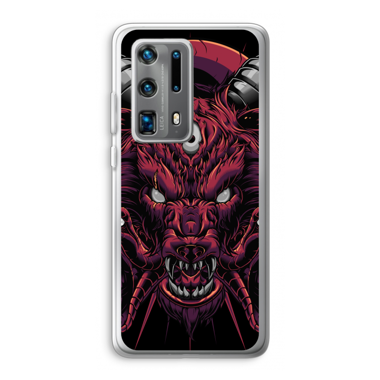 Hell Hound and Serpents: Huawei P40 Pro Plus Transparant Hoesje