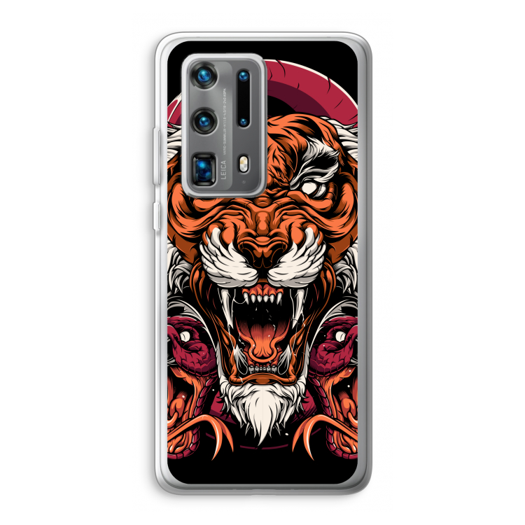 Tiger and Rattlesnakes: Huawei P40 Pro Plus Transparant Hoesje
