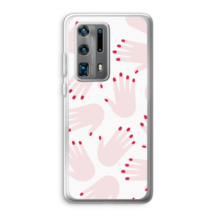 Hands pink: Huawei P40 Pro Plus Transparant Hoesje