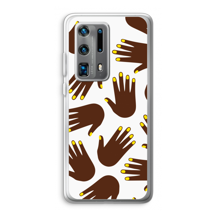 Hands dark: Huawei P40 Pro Plus Transparant Hoesje