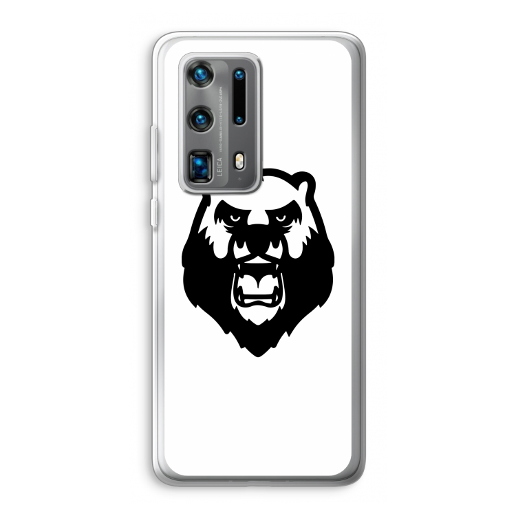 Angry Bear (white): Huawei P40 Pro Plus Transparant Hoesje
