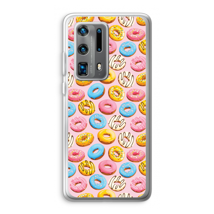Pink donuts: Huawei P40 Pro Plus Transparant Hoesje