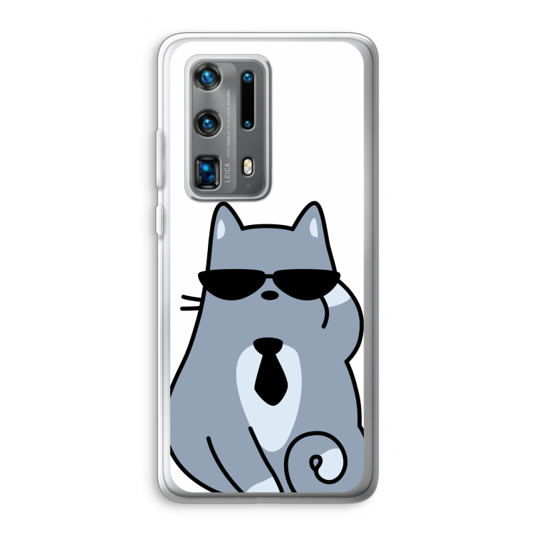 Cool cat: Huawei P40 Pro Plus Transparant Hoesje