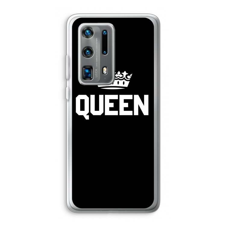 Queen zwart: Huawei P40 Pro Plus Transparant Hoesje