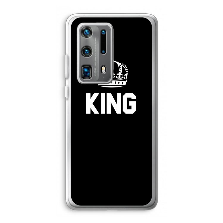 King zwart: Huawei P40 Pro Plus Transparant Hoesje