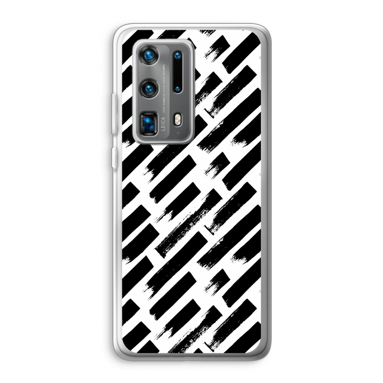 Zwarte vegen: Huawei P40 Pro Plus Transparant Hoesje