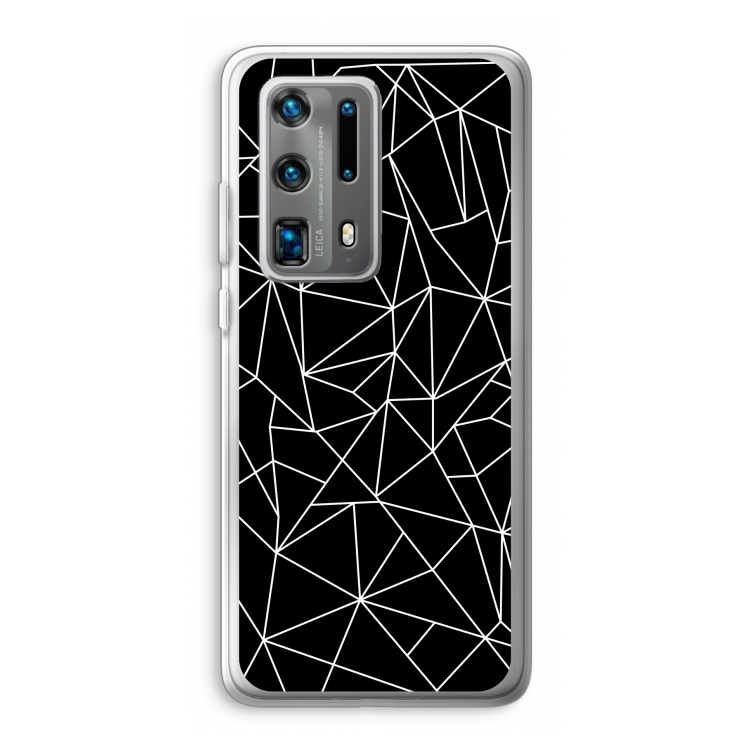 Geometrische lijnen wit: Huawei P40 Pro Plus Transparant Hoesje