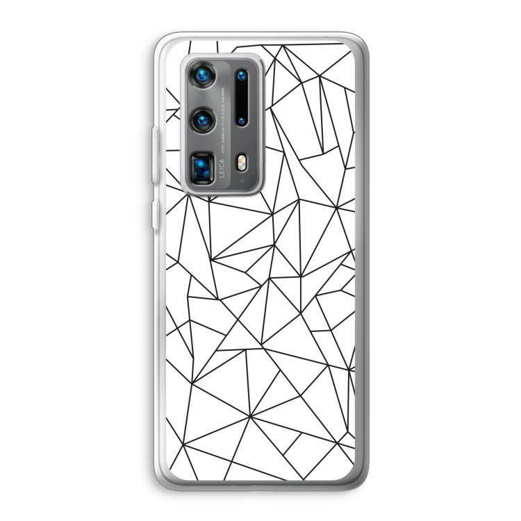 Geometrische lijnen zwart: Huawei P40 Pro Plus Transparant Hoesje