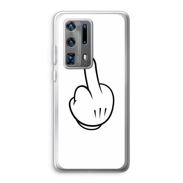 Middle finger white: Huawei P40 Pro Plus Transparant Hoesje