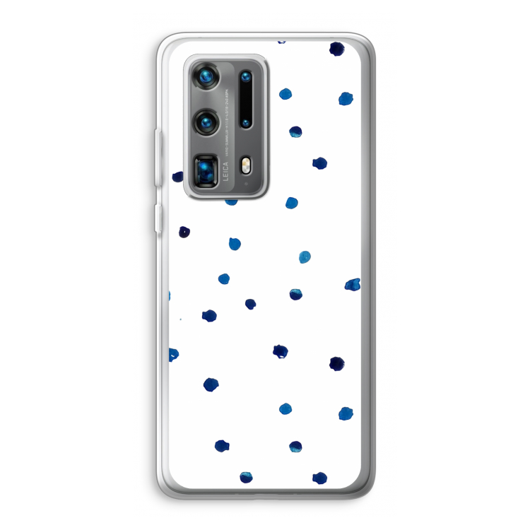 Blauwe stippen: Huawei P40 Pro Plus Transparant Hoesje