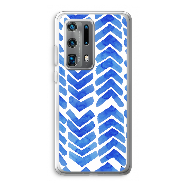 Blauwe pijlen: Huawei P40 Pro Plus Transparant Hoesje
