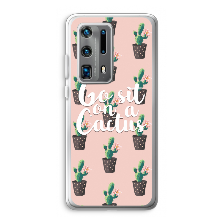 Cactus quote: Huawei P40 Pro Plus Transparant Hoesje
