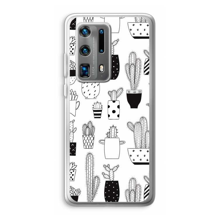 Cactusmotief: Huawei P40 Pro Plus Transparant Hoesje