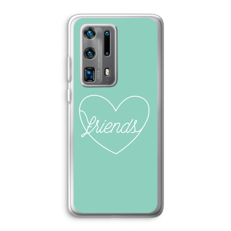 Friends heart pastel: Huawei P40 Pro Plus Transparant Hoesje