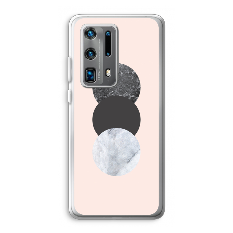 Marmeren cirkels: Huawei P40 Pro Plus Transparant Hoesje